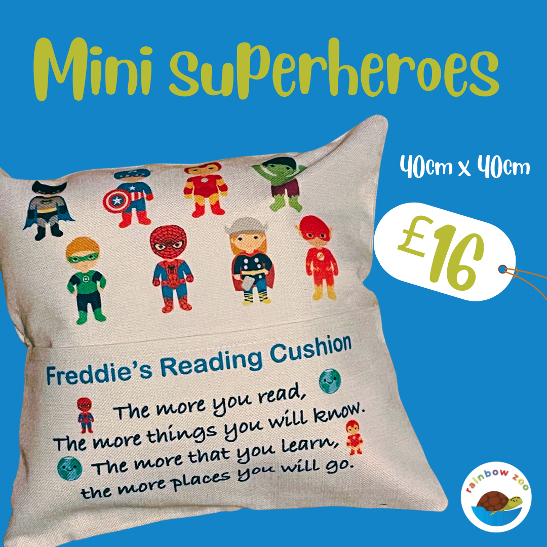 Mini Superheroes Reading Cushion