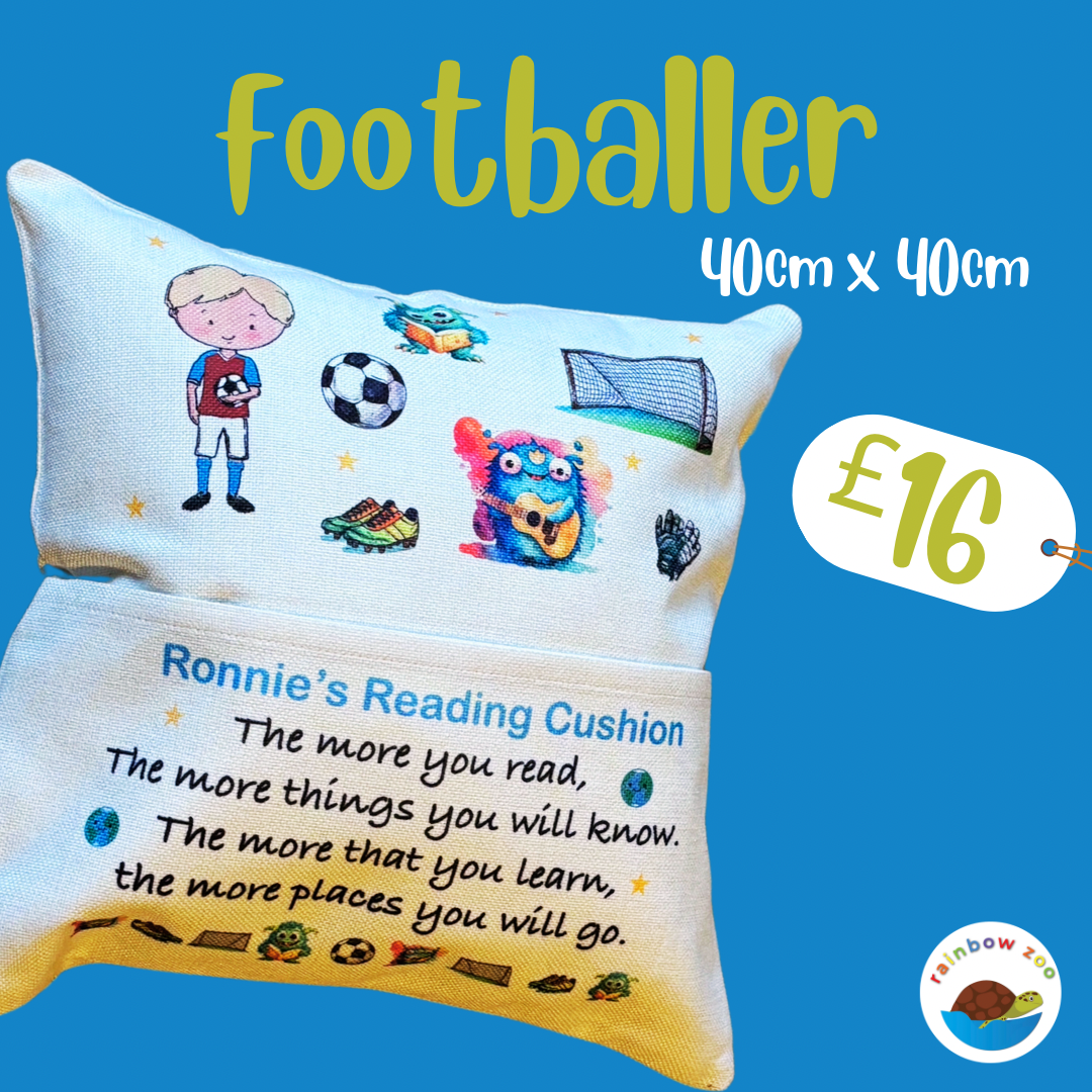 Footballer Reading Cushion