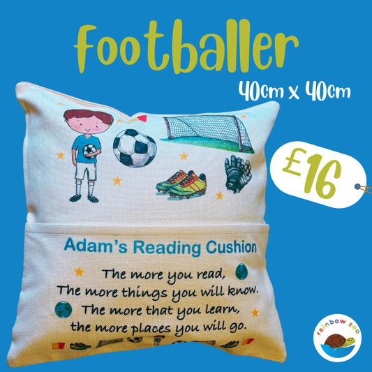 Footballer Reading Cushion