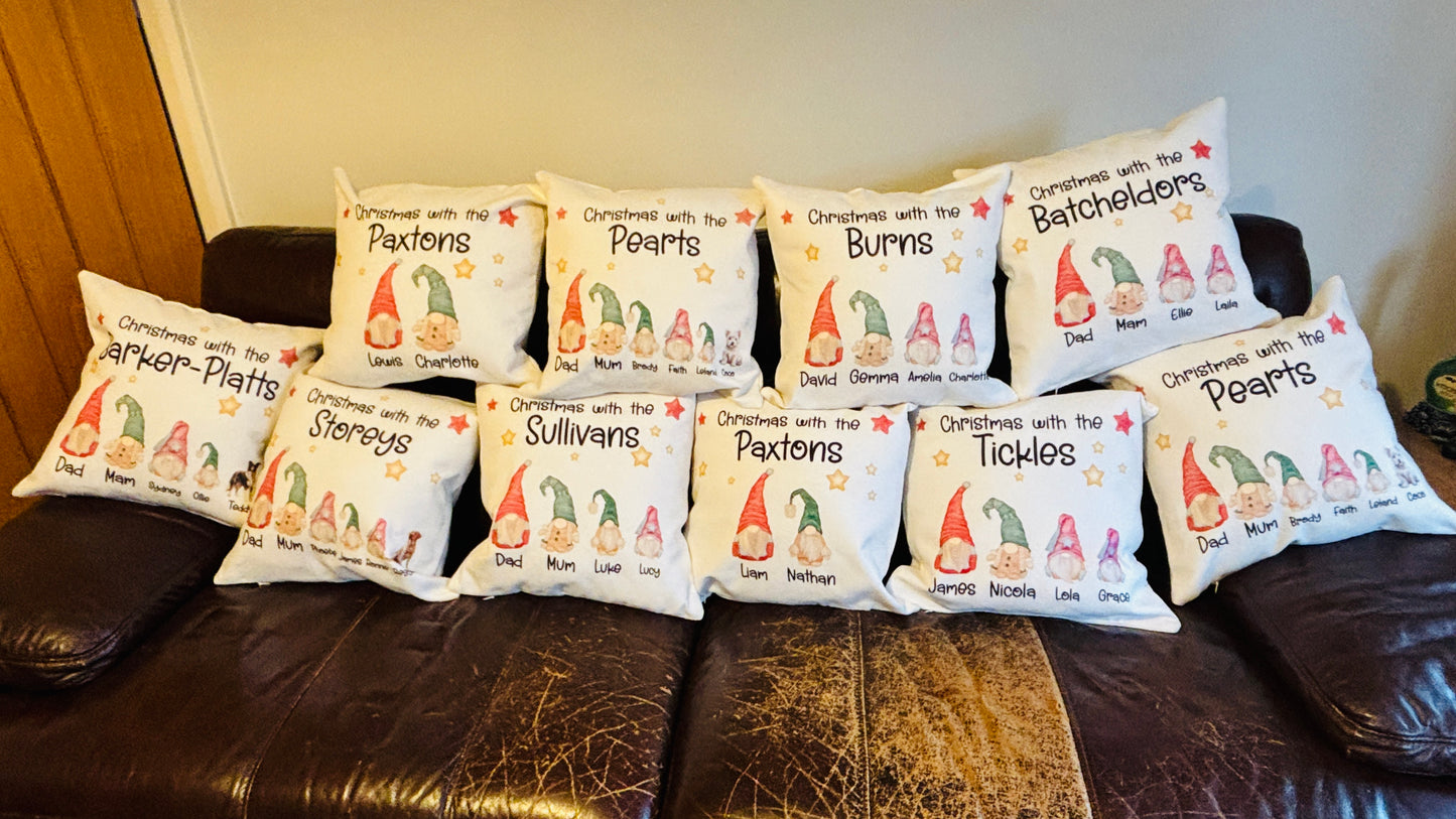 'Christmas with..' family cushion
