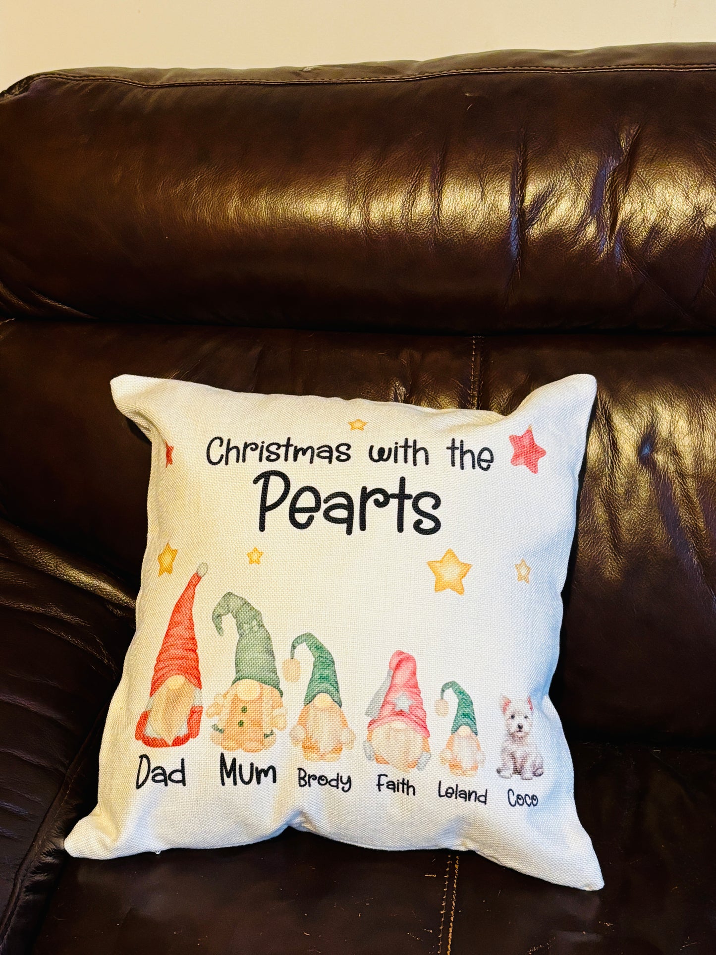 'Christmas with..' family cushion