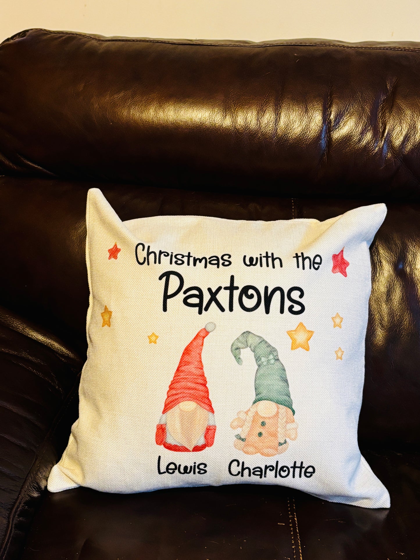 'Christmas with..' family cushion