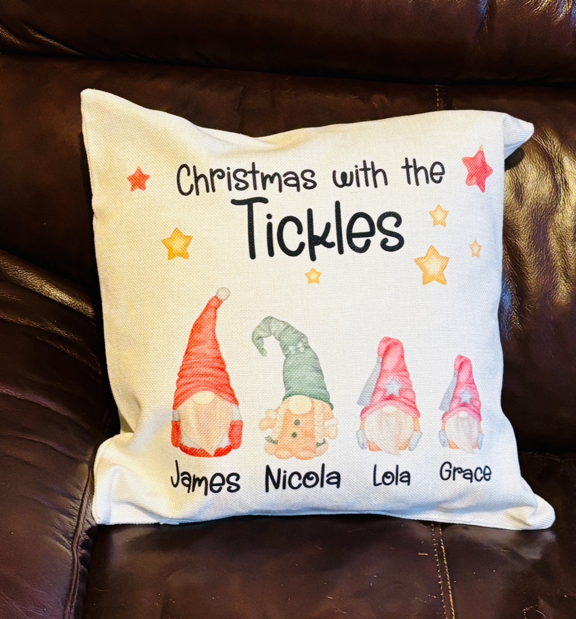 'Christmas with..' family cushion