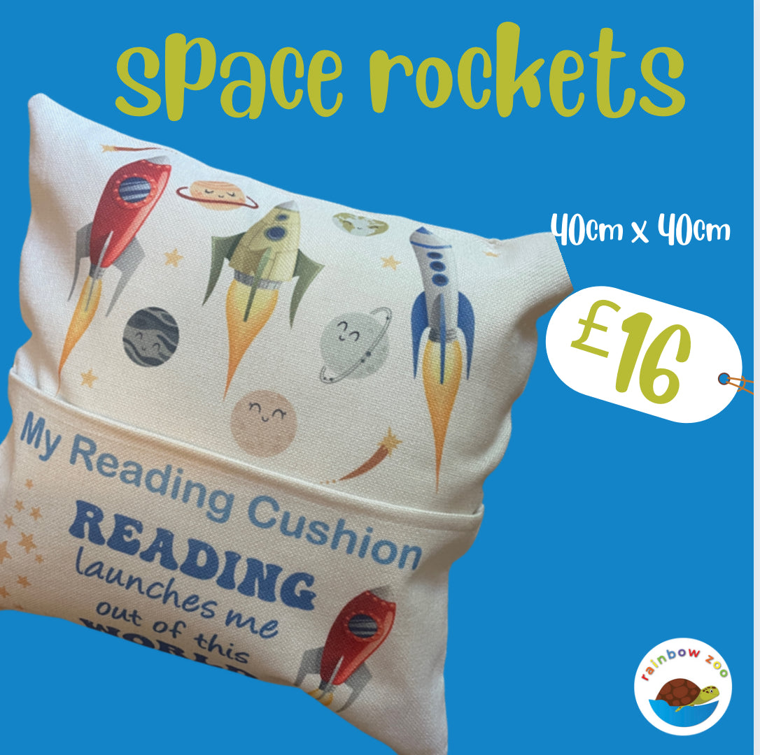 Space Rockets Reading Cushion
