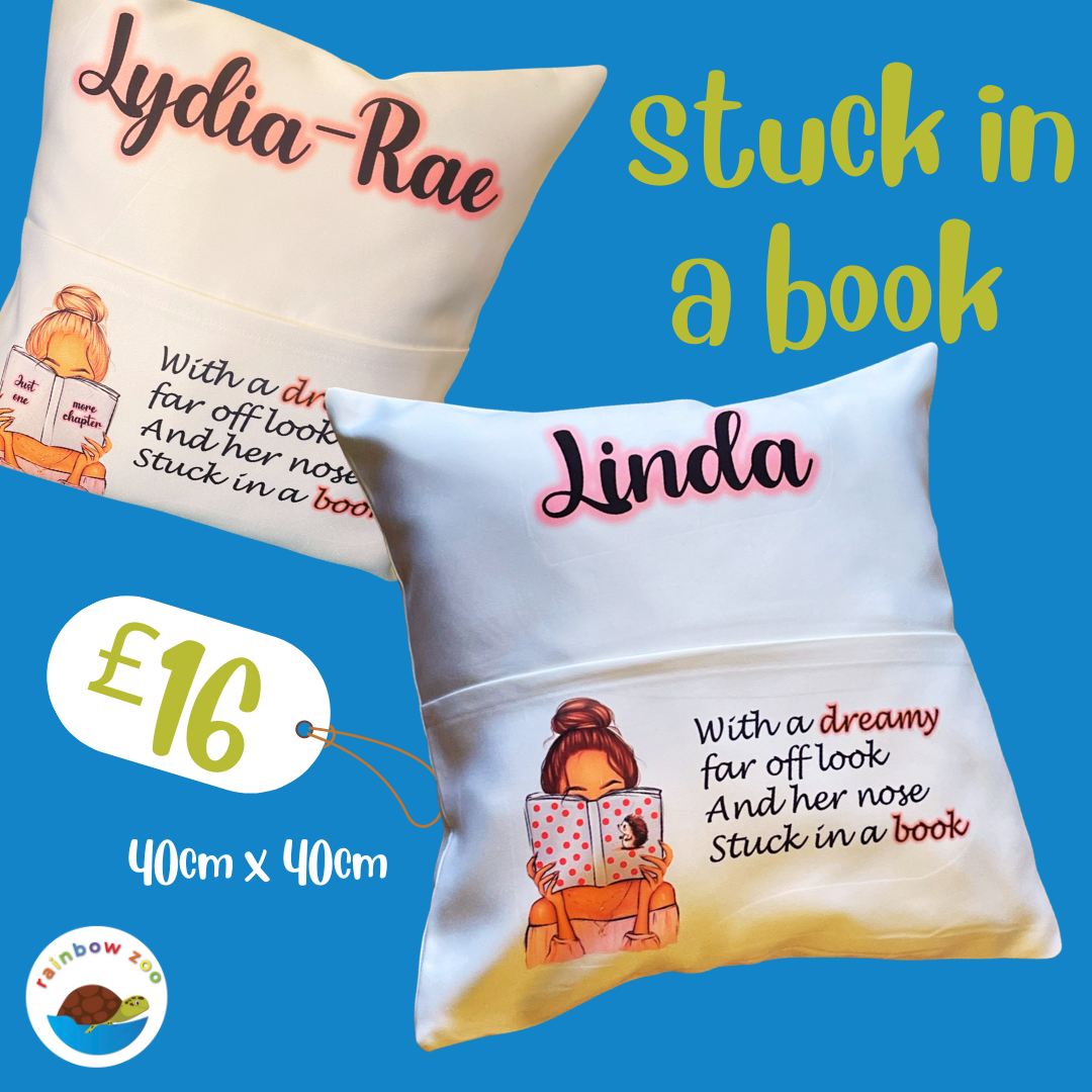 Stuck in a book Reading Cushion