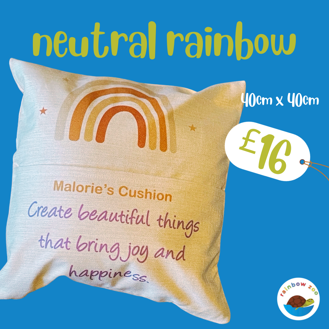 Neutral Rainbow Reading Cushion