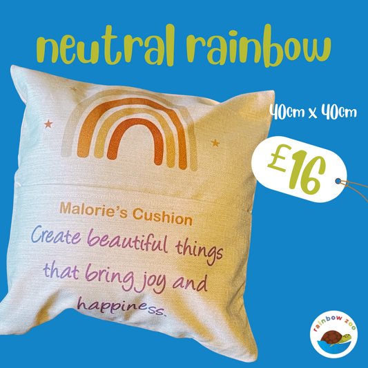 Neutral Rainbow Reading Cushion