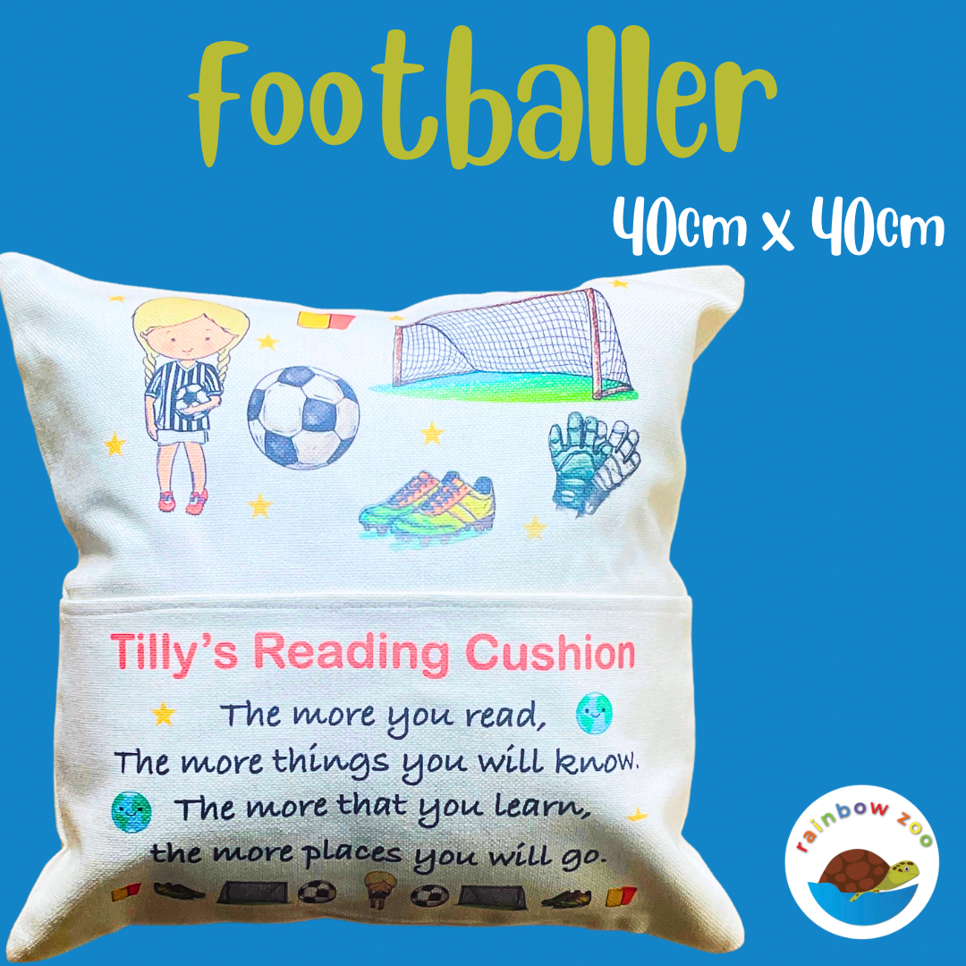 Footballer Reading Cushion