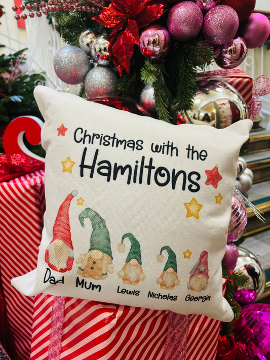 'Christmas with..' family cushion