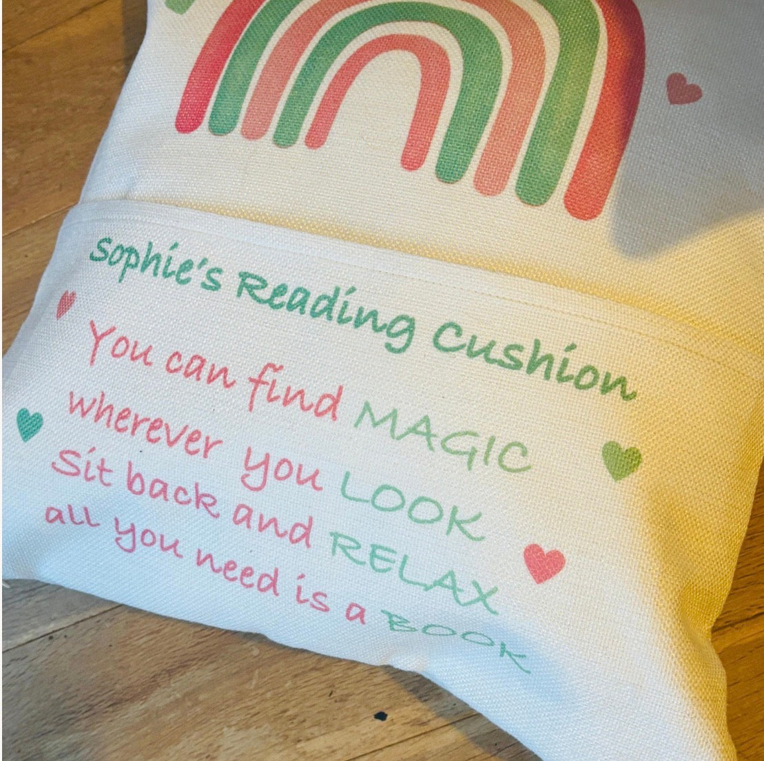 Pink/green Rainbow Reading Cushion (Copy)