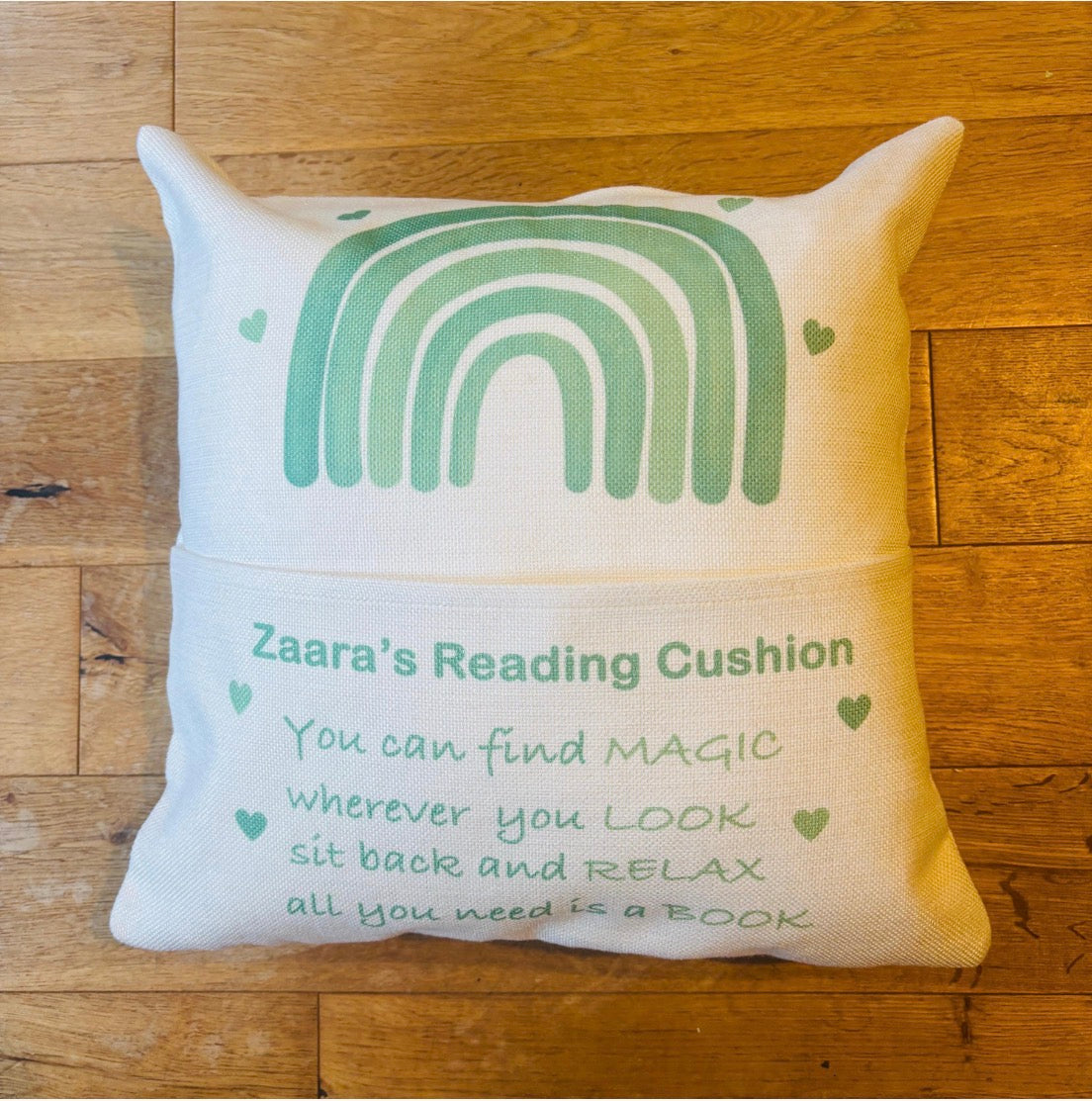 Green Rainbow Reading Cushion