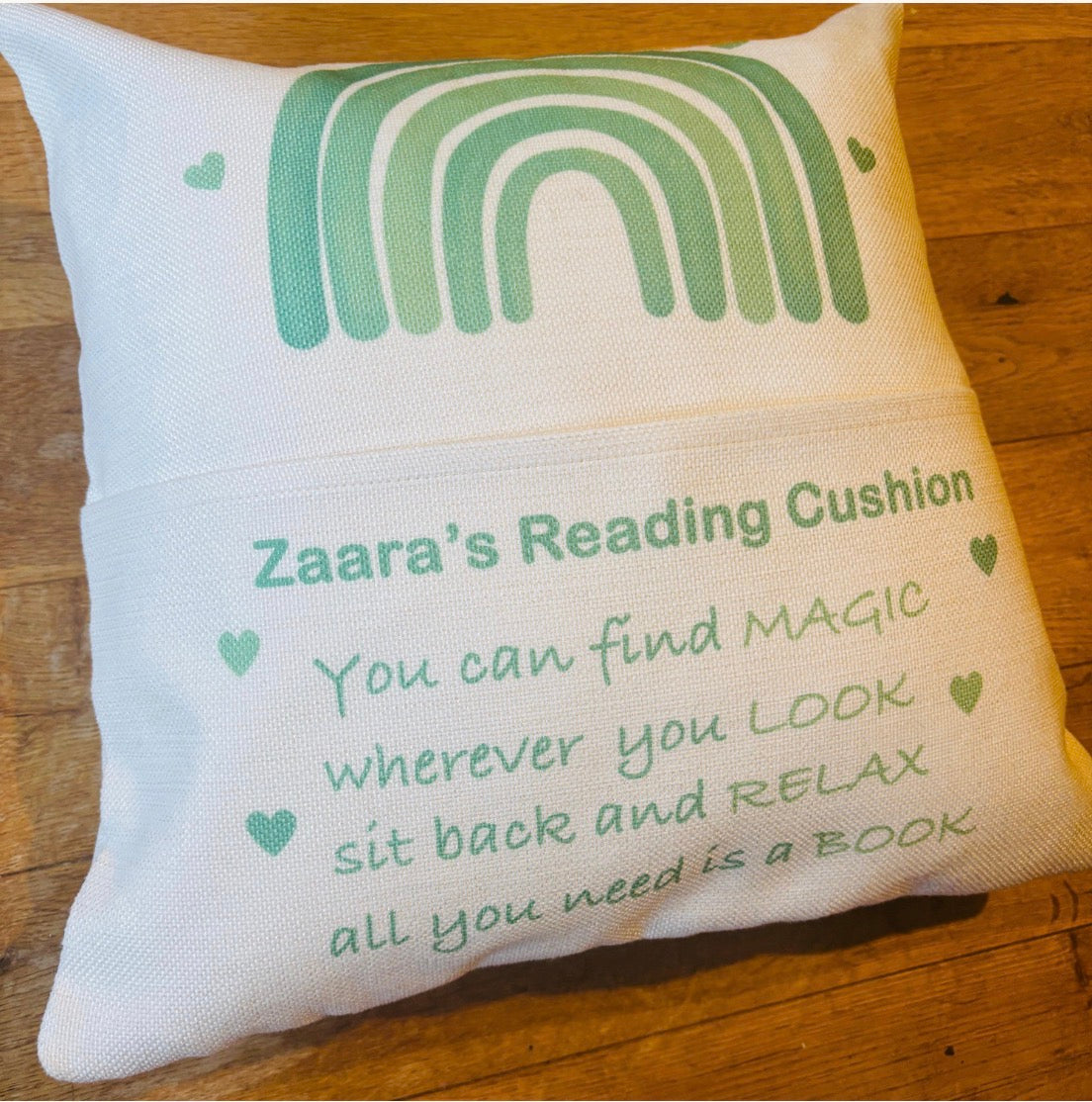 Green Rainbow Reading Cushion