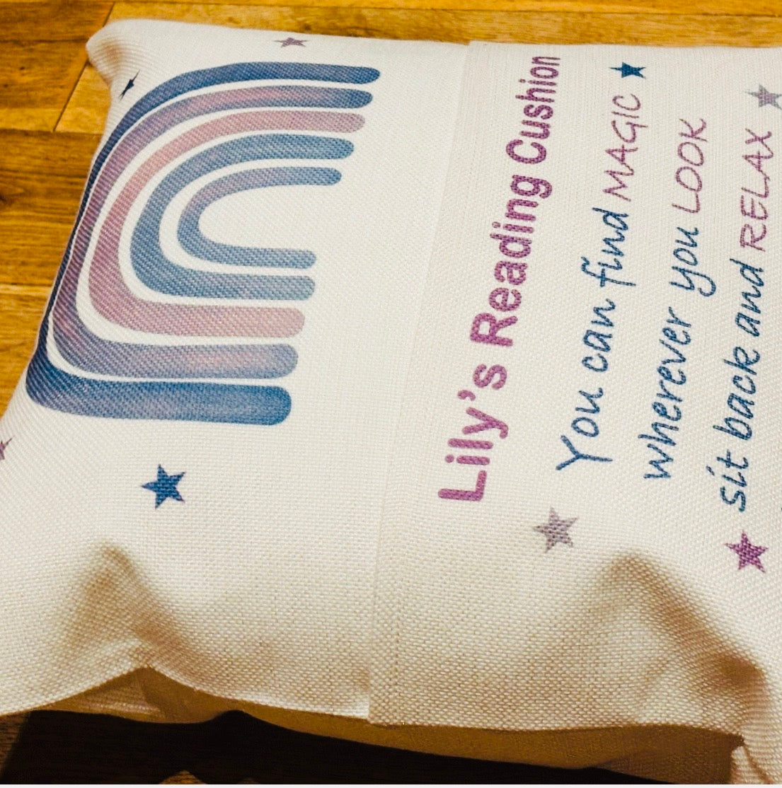 Purple Rainbow Reading Cushion