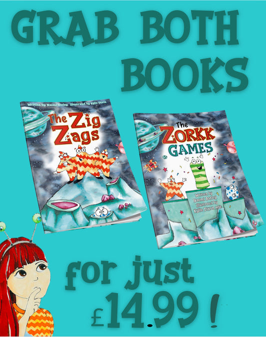 'The Zig Zags' and 'The Zorkk Games' two books for just £14.99!