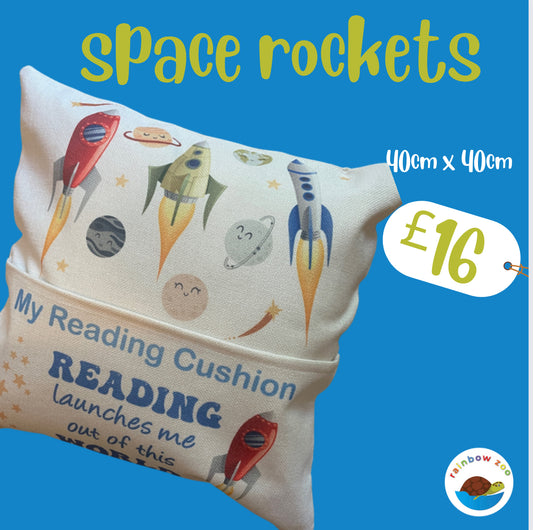 Space Rockets Reading Cushion